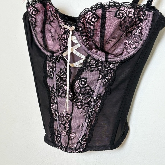 Mesh Lace Bow Corset with Underwire Bra - Picture 13 of 13